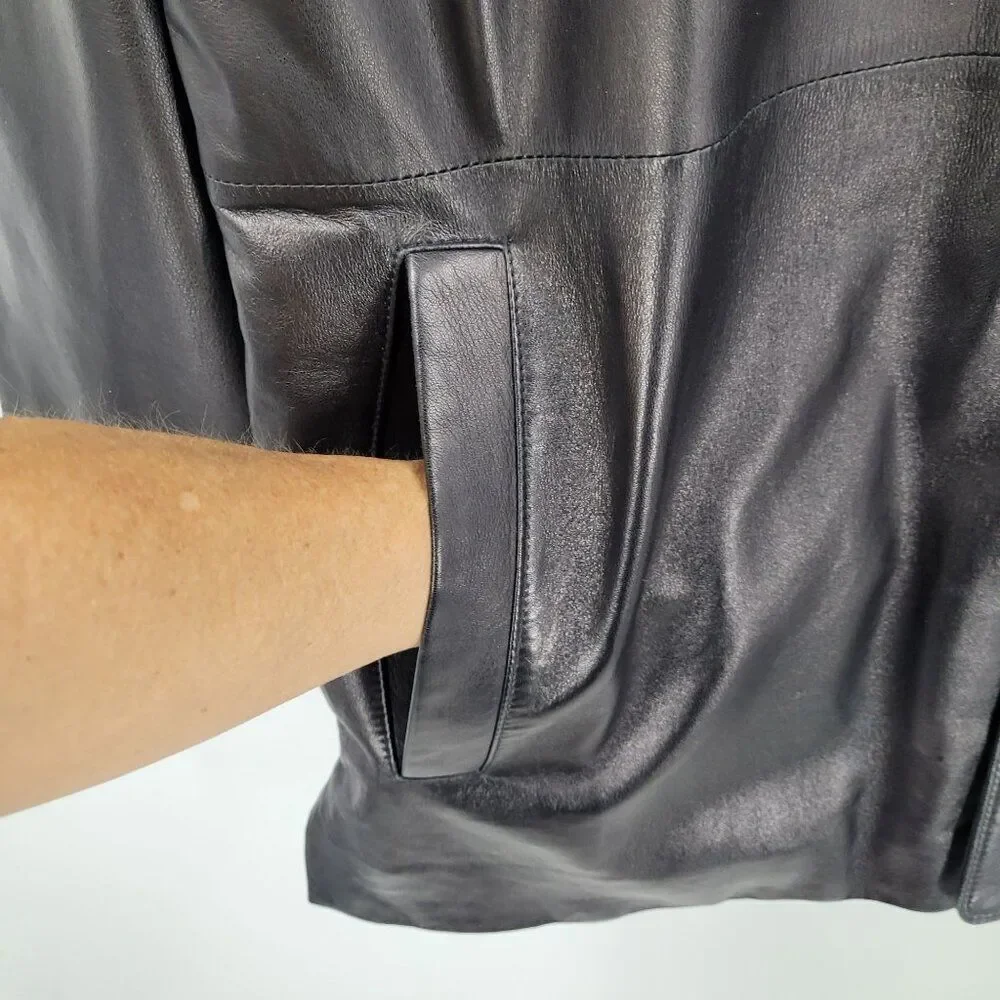 Mens‎ Robert Comstock Endurance Black Buttery Genuine Leather Jacket Sz 42 City